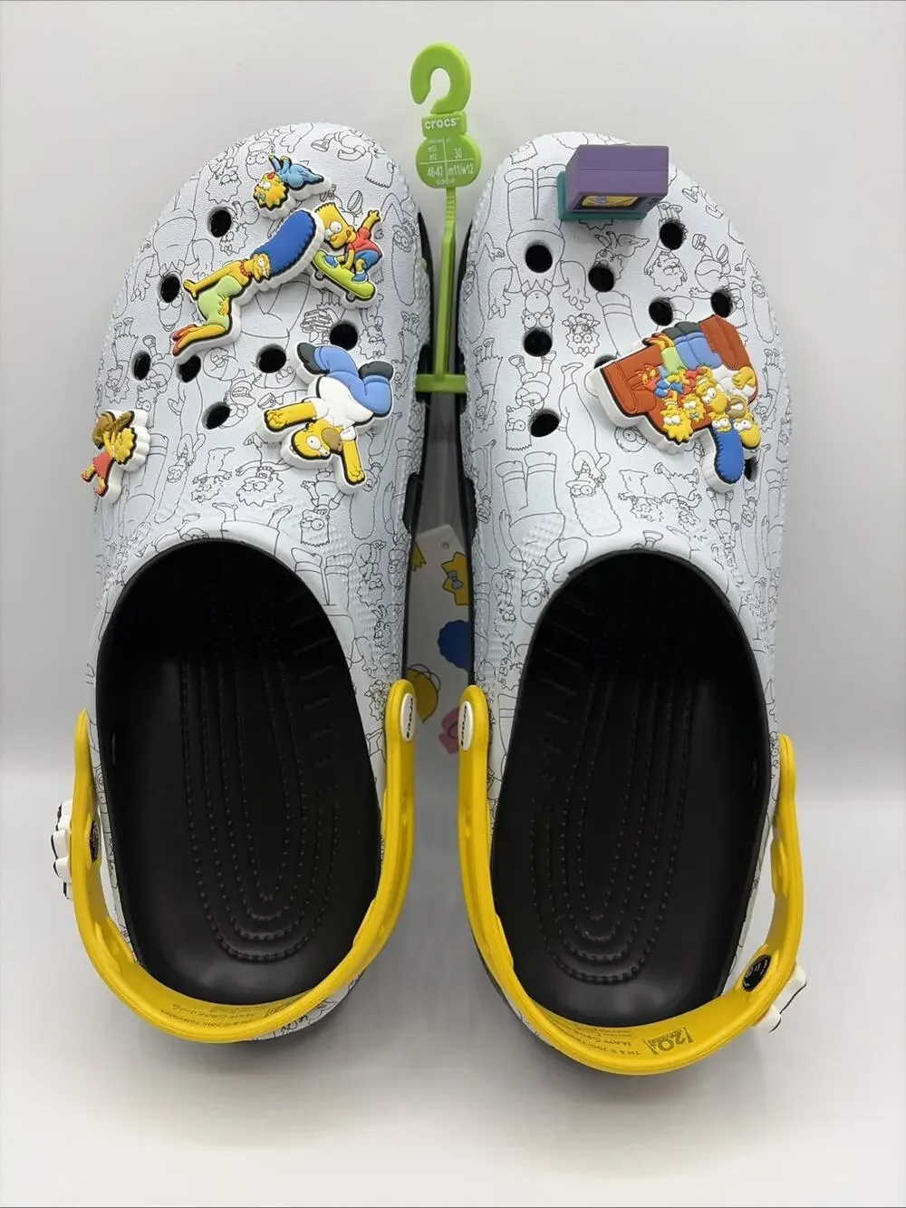 Crocs Unisex The Simpsons Classic Clogs w/ Exclusive Charms Comfort Slip On M 12